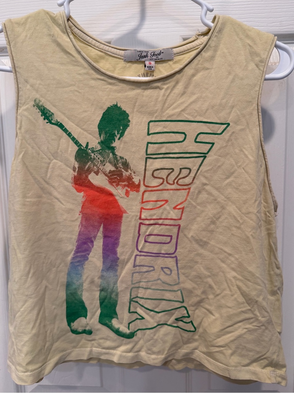 Junk Food Jimi Hendrix Cropped Muscle Tank Small Made in USA